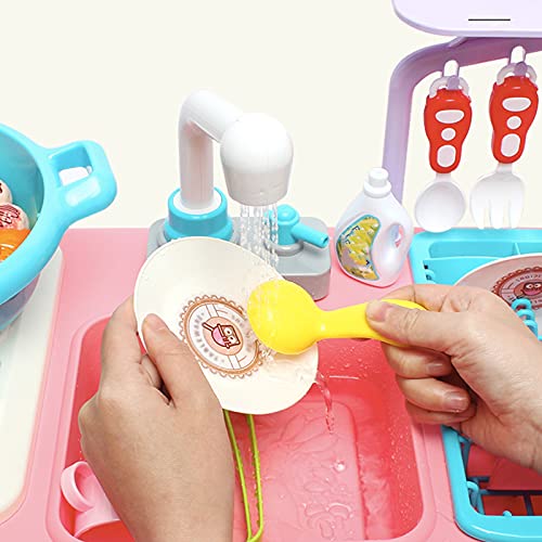 shhjjyp SpielküChe ZubehöR KinderküChe Zubehoer Kinder KüChe ZubehöR KüChenspüLe Spielzeug Set Rotierenden HeißEn Topf… – Bild 6