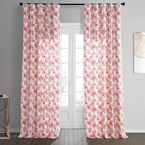 Image of HPD Half Price Drapes Printed Curtains 84 Inches Long Cotton Curtain (1 Panel) Room Darkening Window Curtains for Bedroom & Living Room, 50W x 84L, Artemis Rust