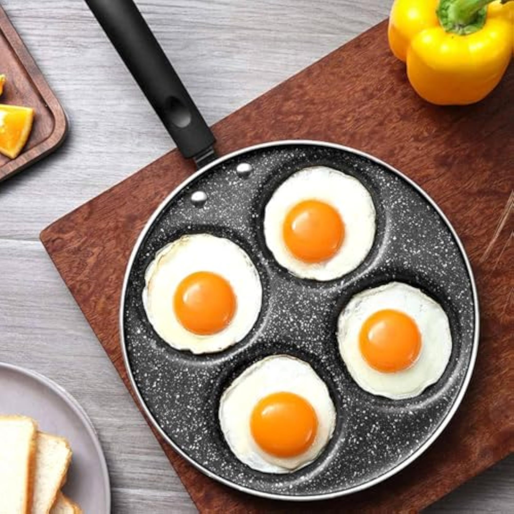 Nonstick 7-Hole Frying Pan with Stone Coating