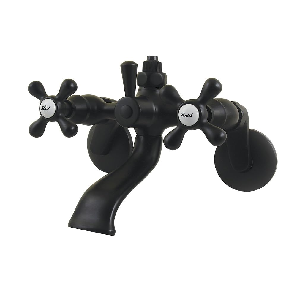Robinet de baignoire mural de prestige Kingston Brass CC2660 noir mat durable