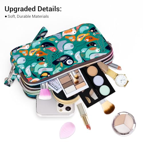 Image of BIAOTIE Large Capacity Wristlet Wallet - Women Printed Nylon Waterproof Handbag Clutch Purse