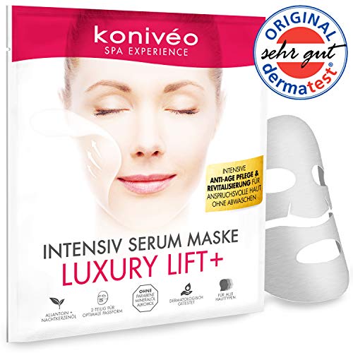 Tuchmaske Gesichtsmaske - Premium Anti-Aging Hydrogel Maske. Straffende Vliesmaske Sheet Mask gegen Falten. Anti-Age Ohne Parabene. 4 er Monats Set