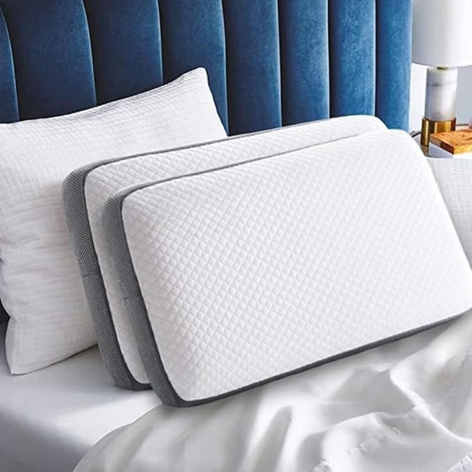 MASHUR FAB Memory Foam Pillow,Orthopedic Pillow for Neck Pain Cervical Contour Memory Foam Pillow,Orthopedic Pillow for Neck Pain,Orthopedic Contour Pillow Support 1-pcs (sf-04 Side Grey) 2