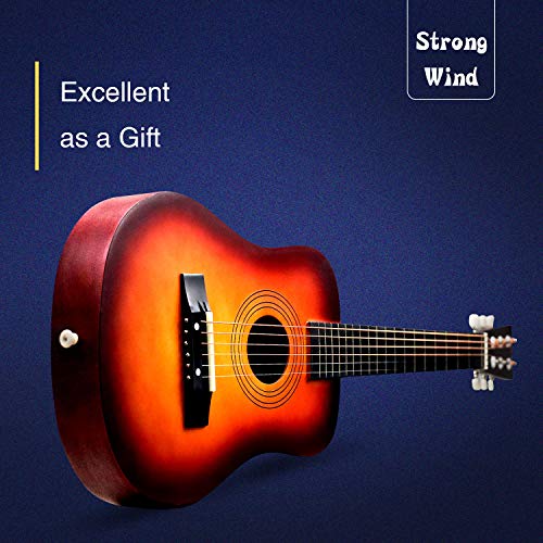 30 Inch Acoustic Guitar 1/2 Half Size Adult Kids Beginners Child Guitar Steel Strings Guitars with Gig Bag (Sunburst)