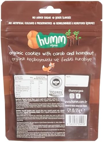 Humm Organic Keçiboynuzlu Fındıklı Vegan Kurabiye 1 Paket(55 Gr x 1 Adet) - Görsel 4