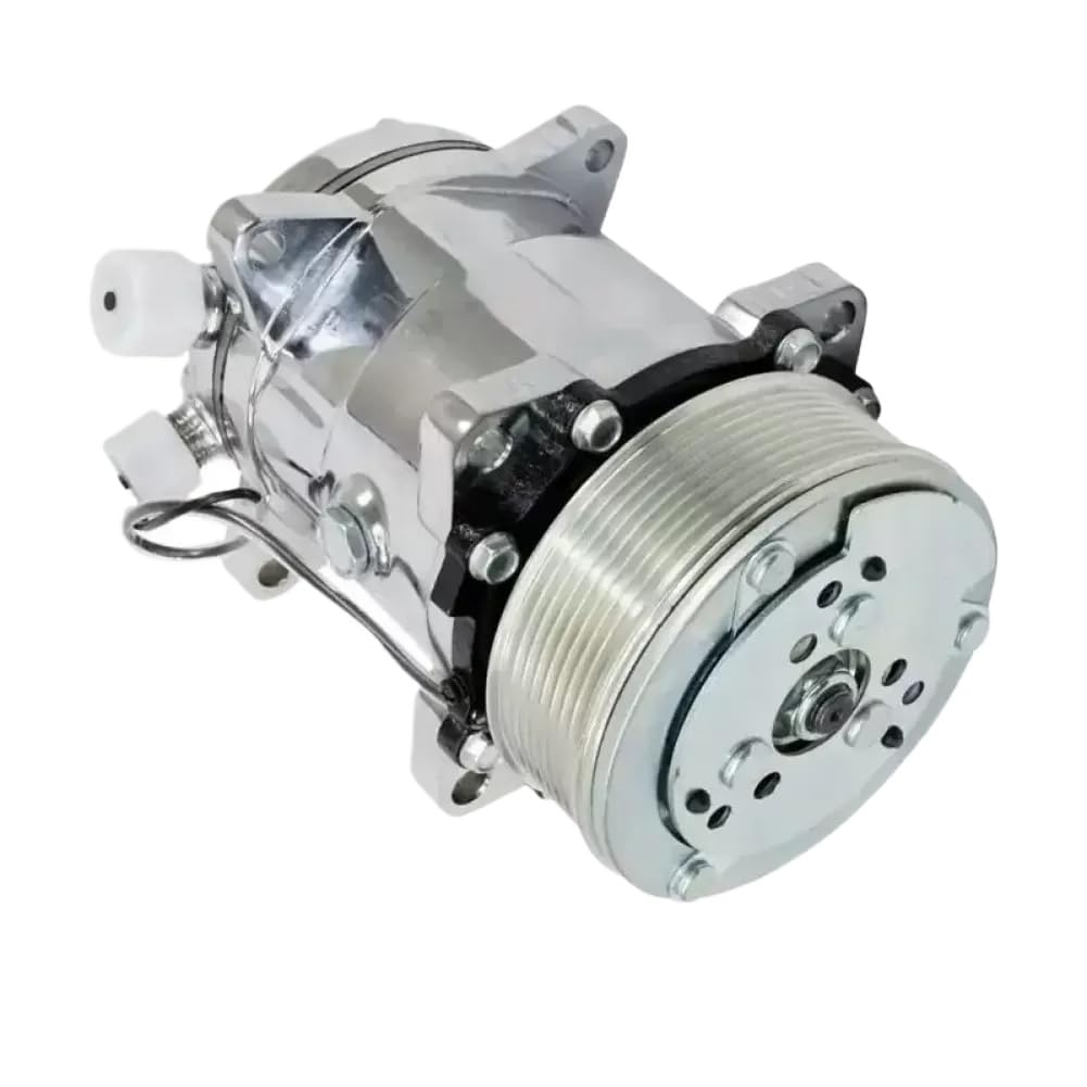 Zdcvfmhqb Onecolor Aluminum A C Compressor With Clutch Hc5004c Sanden 508 Style 8 Groove Serpentine Belt Sliver Ac 0331 Compatible With