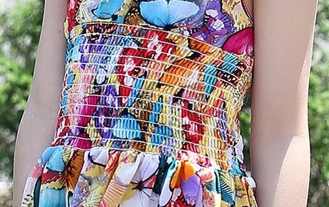 Bohemian Style Kid Girl Summer Chiffon Beach Skirt Pants Jumpsuit Floral Dress,Multicolor,7-8 Years #TOP5