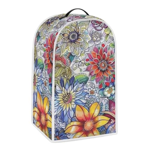Image of Boho Floral Blender Dust Cover Anti Fingerprint Polyester Stand Mixer or Coffee Maker Appliance Cover Stain Resistant Blender Storage Bag for Kitchen Appliance