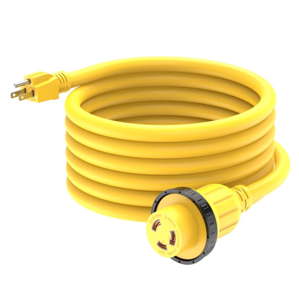 15FT 30-Amp to 15-Amp 110V Marine &amp; RV Extension Cord, NEMA 5-15P to L5-30R