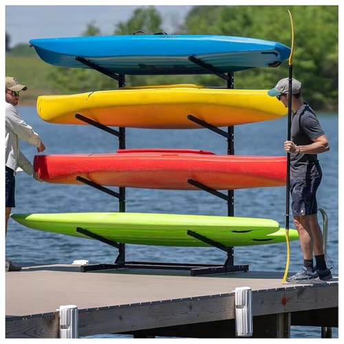Resistente scaffale autoportante per kayak, SUP, canoe, tavole da surf e paddleboard, supporto per garage interno/esterno, design multiuso durevole (4 strati)