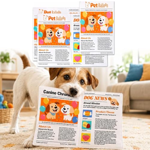 2PCS Indestructible Newspaper Dog Toy Durable Washable 7.9in *11.8 in