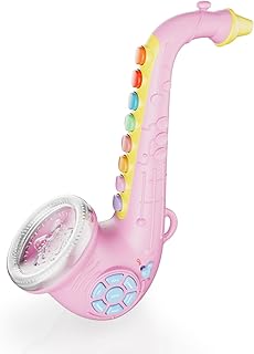 Contixo KT1 Toy Saxophone, Pink Digital Saxaboom, Trumpet, Clarinet with Light & Sound, Early Education Musical Instrument Gift for Toddlers Kids Girls Boys
