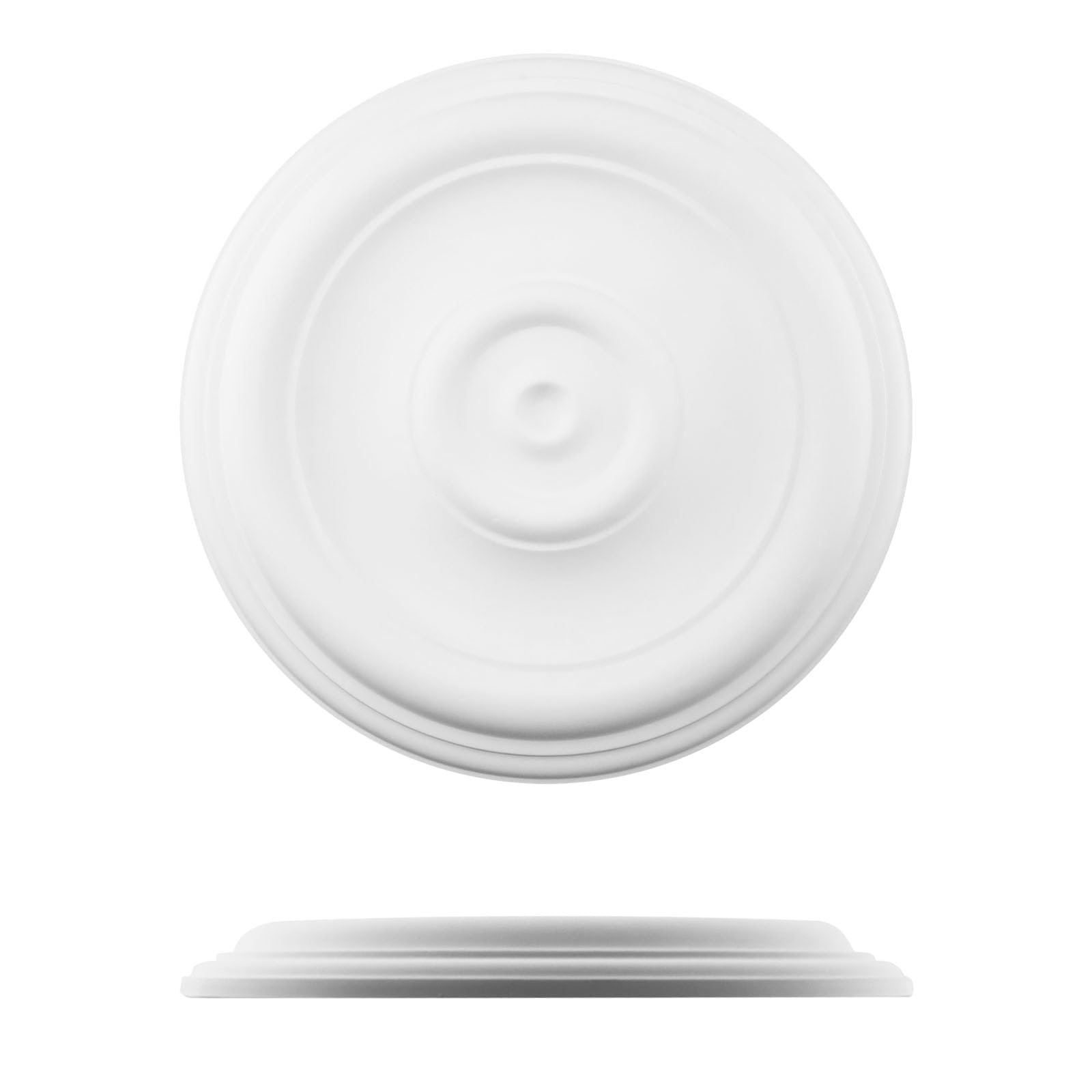 Photo 1 of Wealrit White Decorative Ceiling Medallion Round Ceiling Light Medallion for Light Fixtures and Ceiling Fans 12" OD