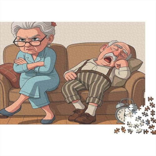 Puzzle de 1000 piezas relajante de papel con diseño de pareja mayor para hogar