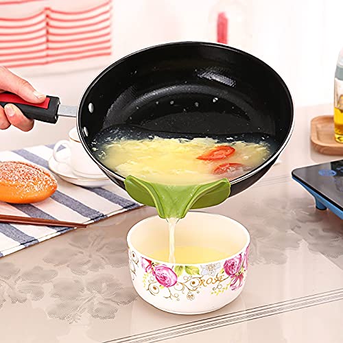 Miniatura 5 de Embudo de cocina creativo antiderrames de silicona para verter sopa embudo para ollas, sartenes y tazones y tarros, herramienta de cocina