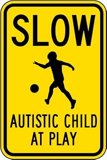 Vintage Metal Sign Slow Autistic Child At Play Metal Tin Sign Aluminum Sign For Home Coffee Bar Wall Decor 8x12 inch