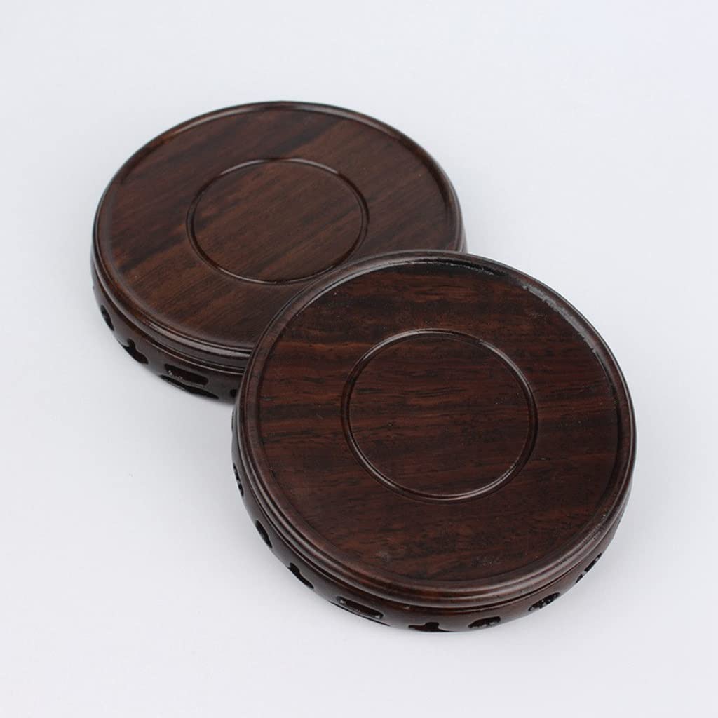 Espositore bonsai rotondo in legno di ebano for fioriera for tazze da tè