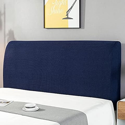UVCMDUI Headboard Cover, Stretch Headboard Slipcover, Washable Bed Headboard Cover for Single/Double/King/Super King Size Bed,dark blue,120cm/47.2in Cover