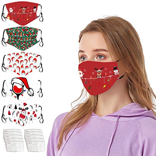 Preisvergleich Produktbild Christmas Mundschutz Schal für Erwachsene Wiederverwendbar Hochwertiges Waschbar, Multifunktional für Radfahren, Laufen