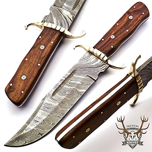 Tactical Damascus Steel Hunting Knife - Fixed Blade Knives with Sheath - Hunting