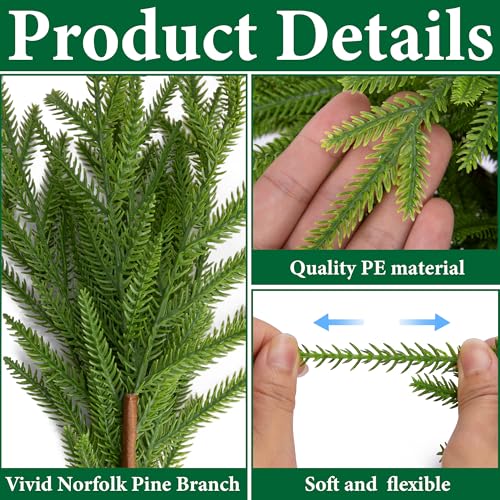 Branches de pin de Noël Watayo extra longues de qualité premium - 4