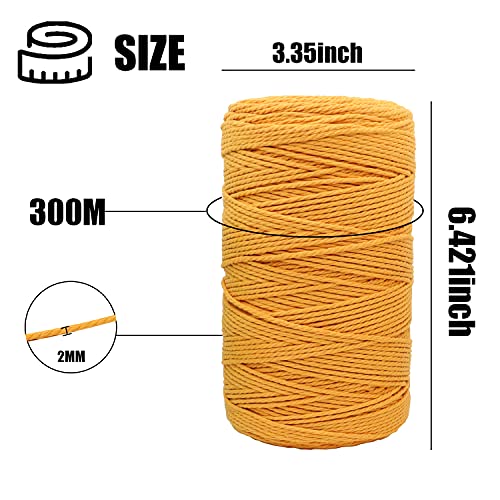 SUNTQ - Corda in macramè, 2 mm x 300 m, morbida