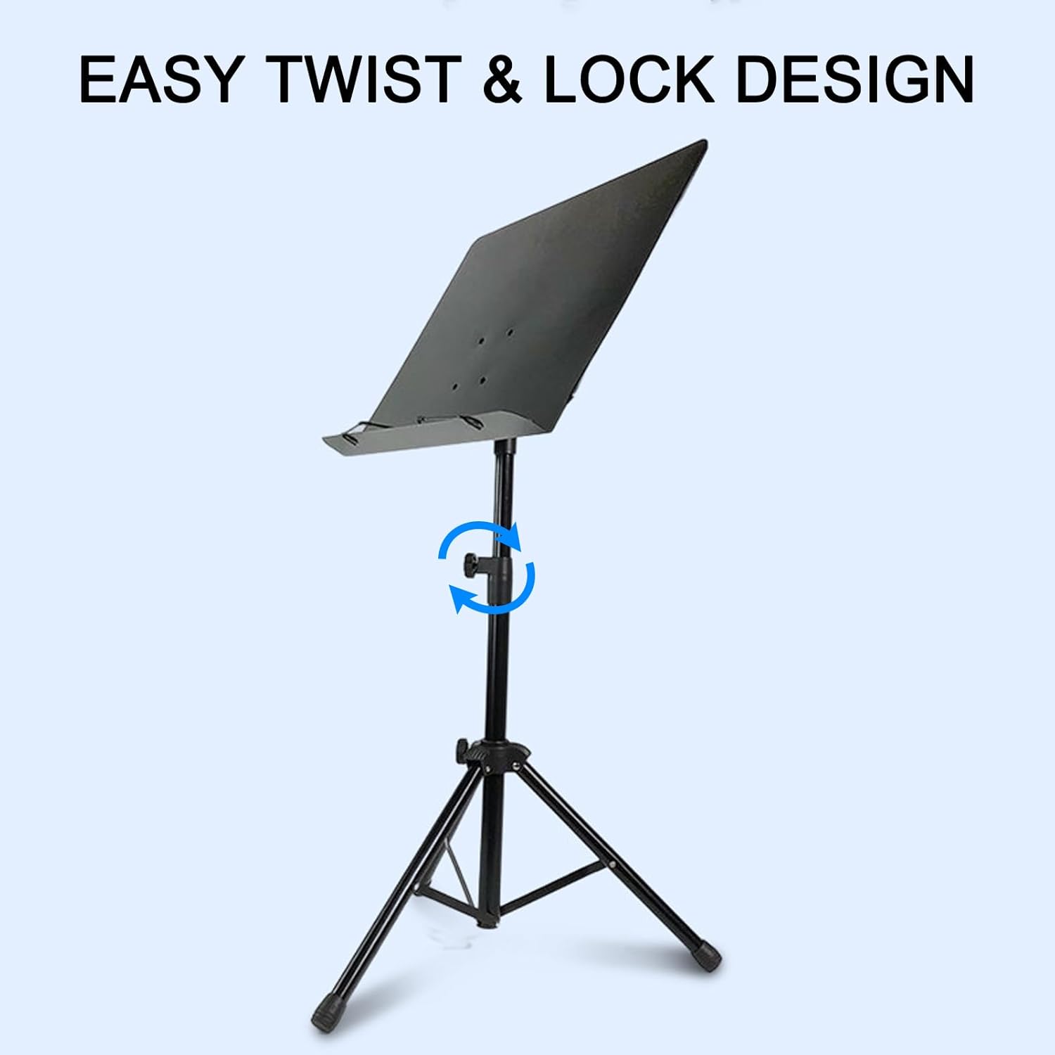 Folding Sheet Music Stand, Stable Music Stand for Keyboard with Tray, Projector Tripod Stand, Height Adjustable, Heavy Duty, for Sheet Music & Projector Stand, for Instrumental Performance