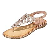 Uwdiohq Sandalias Con Borde Bohemio Para Mujer, Y Zapatillas De Imitación Exquisitas, Chanclas Playa Cerradas Mujer Vestir (Pink, 38) Trenzadas Planas Doradas Griegas Blancas Verano Dedo