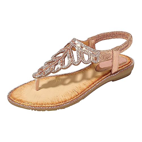 Sandales et pantoufles de plage légères avec strass et semelle antidérapante