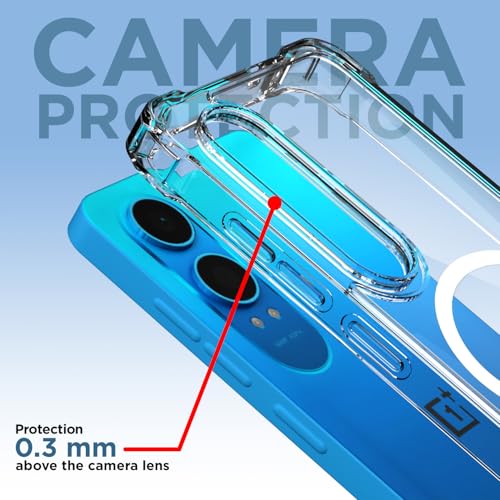 Image of Pikkme Back Cover for OnePlus Nord Ce 4 Lite 5G Mag-Safe Shockproof PC + TPU Protective Case Magnetic Support Bumper Case (Transparent Mag-Safe)