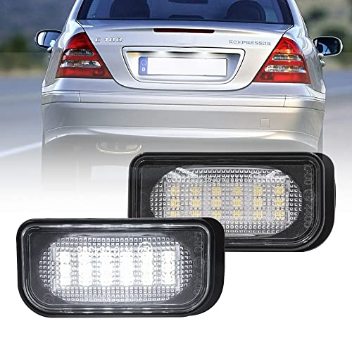 NSLUMO Feux de plaque d'immatriculation LED pour Mercedes Ben.z Classe C W203 Classe CLK CL203 A209 W209 2002-2009 2X Feux de plaque d'immatriculation LED...