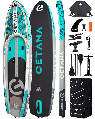 CETANA 11'6&times;35'x7' Extra Wide Fishing Inflatable Paddle Board with Recessed Deck, 600lb Capacity...
