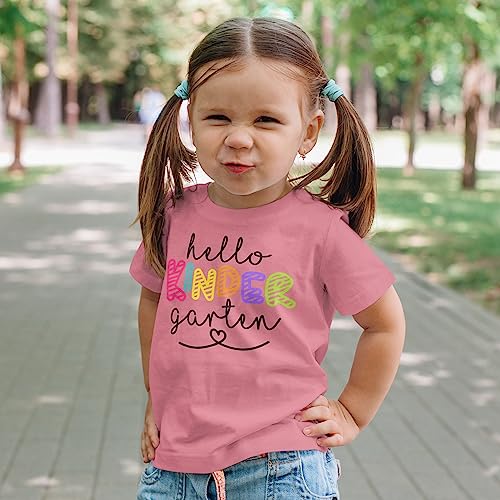 Olive Loves Apple Hello Kindergarten First Day of School Gift Back to School T-Shirt Back to School Shirts4