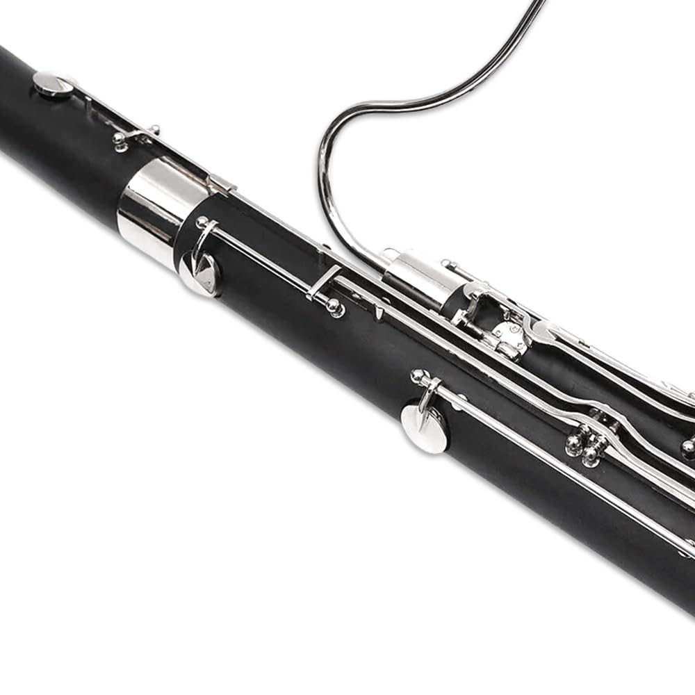 Fagott C-Schlüssel 26 Tasten, versilbertes Ahornholz/synthetisches Holz, Blasinstrument mit Etui, Zubehör-Set für Studenten, Anfänger, Fortgeschrittene (synthetisches Holz)