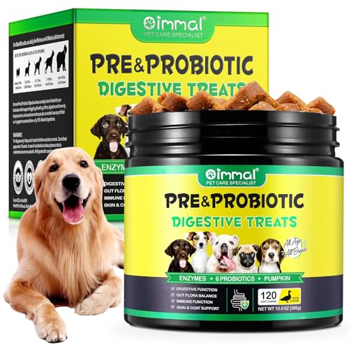Probiotische Kausnacks für Hunde mit Präbiotika & Verdauungsenzymen (6 Bakterienkulturen, Bacillus...
