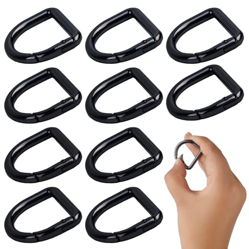 10 Stück ovaler Federhaken Clip,Legierungs Auslösefeder Karabiner Schlüsselanhänger,schwarz Spring Karabinerhaken,schwarzer Karabinerclip für selbstgemachte Schlüsselanhänger
