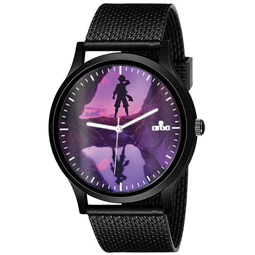 AROA Watch New Watch for Monkey D. Luffy Silhouette Model : 650 Black Metal Type Analog Black Strap Watch Violet Dial for Men Stylish Watch for Boys (B0C6QDBVQ9) Amazon Price History, Amazon Price Tracker