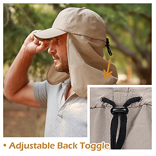 Image of Solaris Outdoor Fishing Hat with Ear Neck Flap Cover Wide Brim Sun Protection Safari Cap for Men Women Hunting, Hiking, Camping, Boating & Outdoor Adventures