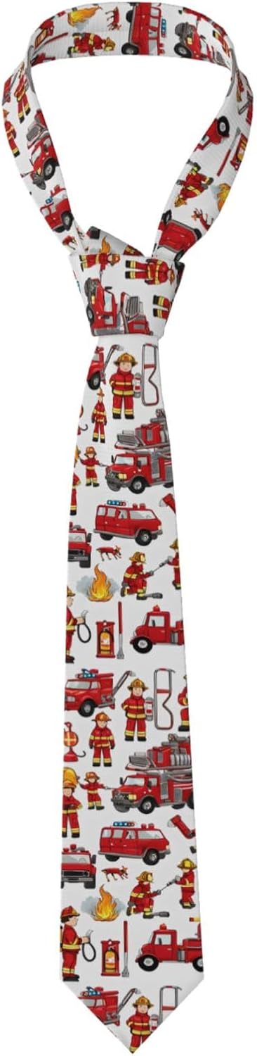 Little Boys And Girls In Firefightersprinted Suit, Fashionable Tie, Workplace Groom, Business Casual Versatile Temperament, Exquisite And Low-Key Texture