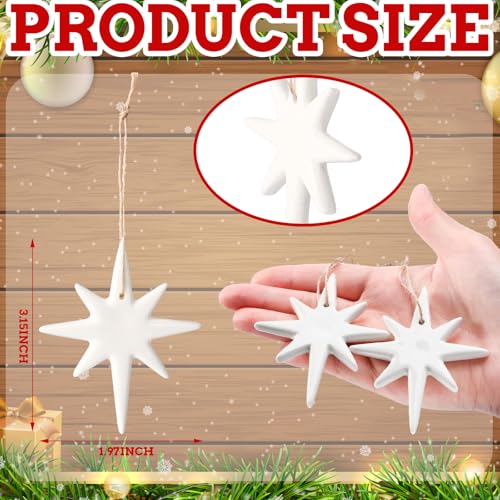Image of Suncalla 12 Pcs Christmas Bethlehem Star Ornament 1.97 x 3.15 Inch