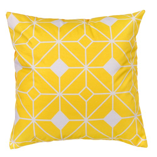 Gardenista Garden Printed Scatter Cushion | Indoor Outdoor Water Resistant Decorative Cushions 45x45 cm | Soft & Comfy Hollowfibre Filled Patio Furniture Pillow | Easy to Clean (6, Tangiers Yellow)