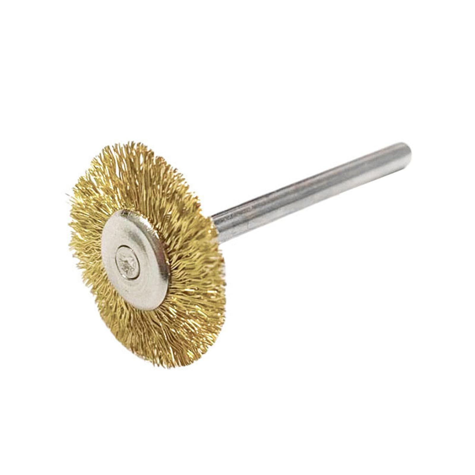 10pcs Brass Wire Wheel Brushes 3mm Mandrel for Precisions and Rusts Removal for Metalwork and Projects