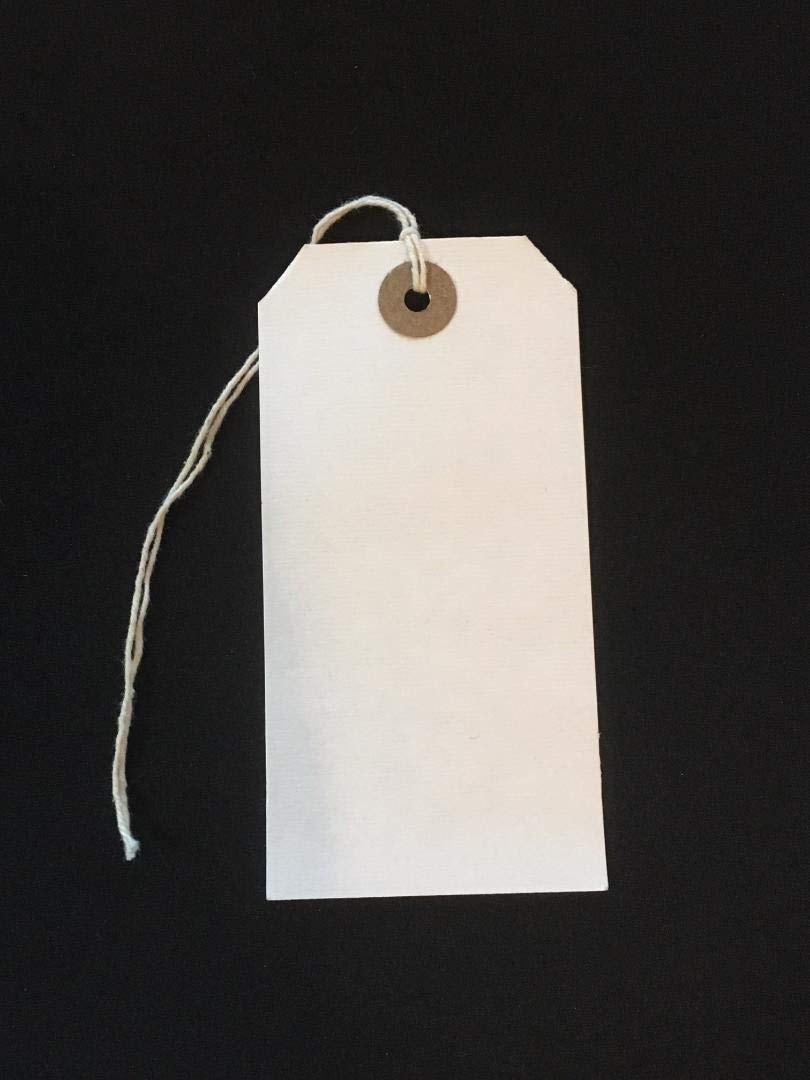 Ivy White Strung Tags 70Mm X 35Mm Reinforced Luggage Tags Tie On String Labels (400 Pack)