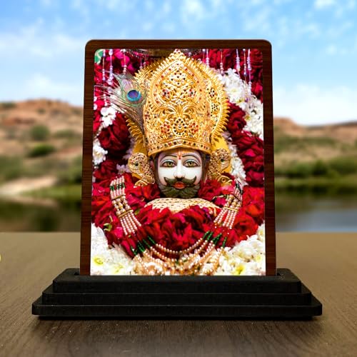 Image of Khatu Shyam Ji Murti (Wooden /Size 7.5X10cm) Showpiece for Living Room Figurine for Home Office
