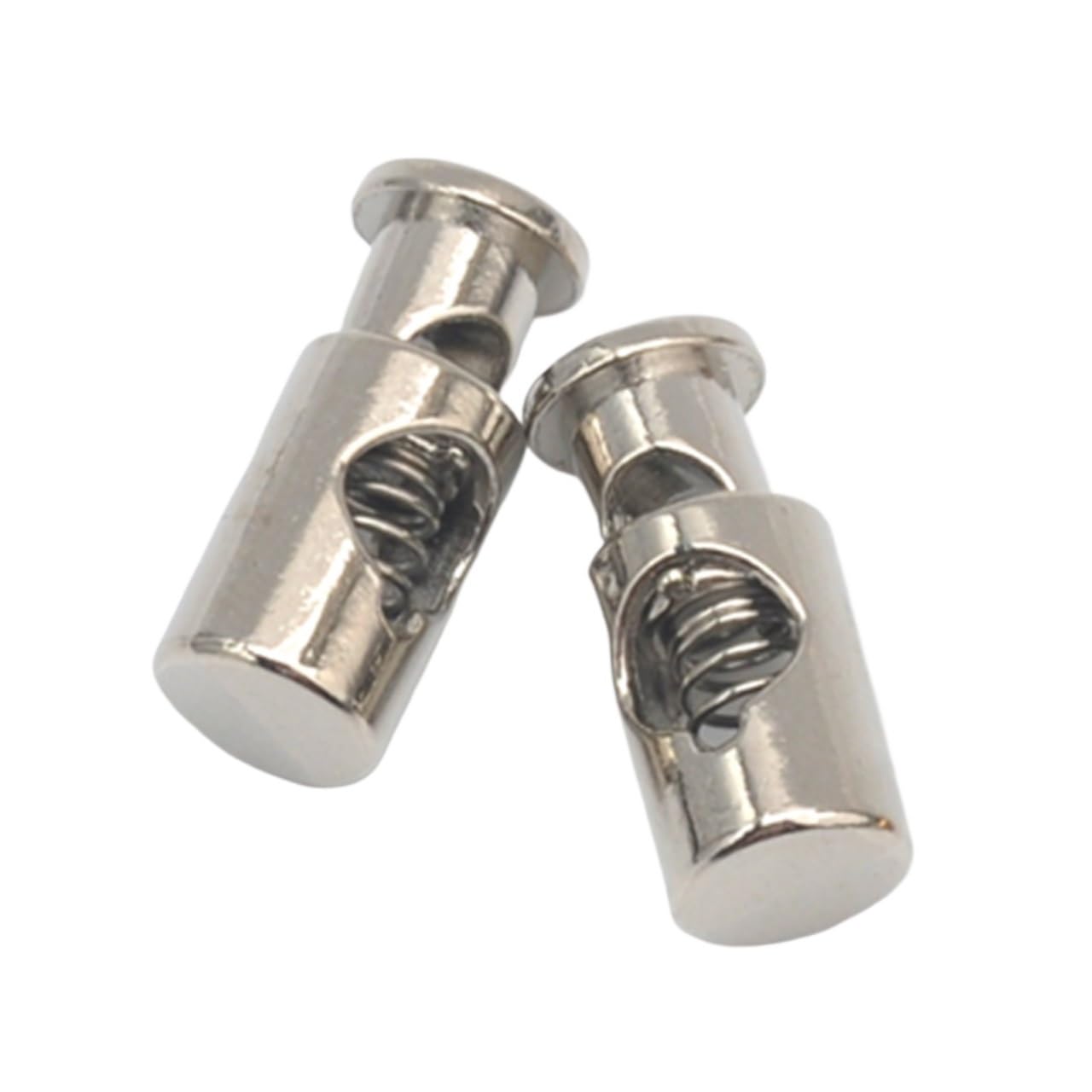 Zamki sprężynowe, 30 sztuk/partia okrągłe stopery ze stopu metalu Zamki sznurkowe przełączające Blokada sznurkowa Otwór 4 mm Nikiel, czarny, złoty (kolor: złoty, rozmiar: 21 * 8 mm) (Color : Nickel)