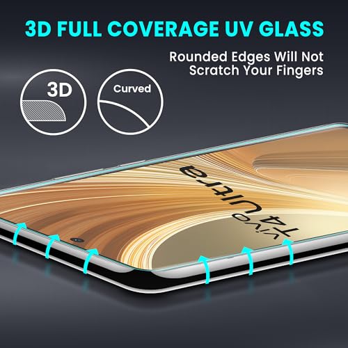 Image of FIRST MART Tempered Glass for Vivo T4 Ultra 5G With UV Installation Kit | Military-Grade Gorilla Screen Protector and Cable Guard | Edge to Edge Coverage | Crystal Clear