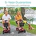 Vive 4 Wheel Mobility Scooter - Electric Powered Wheelchair Device - Compact Heavy Duty Mobile for Travel, Adults, Elderly - Long Range Power Extended Battery with Charger & Basket