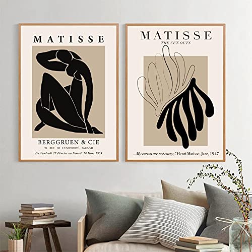 Matisse peinture abstraite pour créer un salon bohème chic avec ces affiches beiges 40x60