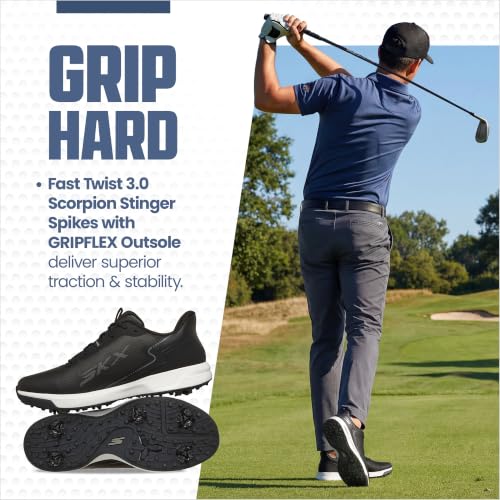 Image of Skechers Men's Elite Vortex Rival Golf Shoe | Golf, Waterproof, Arch Fit, Ultra Flight Foam, Spiked, Lightweight, Breathable