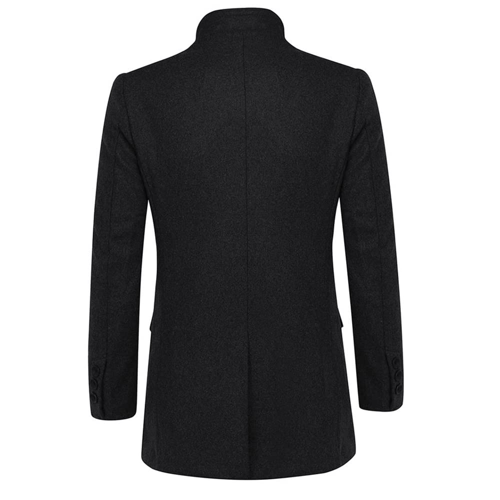 YOUTHUP Cappotto da Uomo Invernale in Lana Spessa Trench Cappotto di Media Lunghezza Slim Fit Imbottito Caldo Casual Peacoat